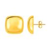 Image 1 : Rounded Square Post Earrings in 14K Yellow Gold