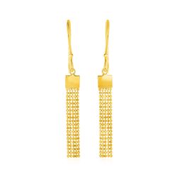 Earrings with Square Chain Tassels in 14K Yellow Gold