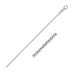 1.3mm 14K White Gold Round Cable Link Chain