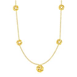 Necklace with Love Knots in 10K Yellow Gold