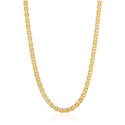 14K Two-Toned Yellow and White Gold Double Link Men's Necklace