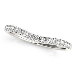 14K White Gold Round Pave Setting Curvy Diamond Wedding Band (1/4 ct. tw.)