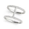 Image 1 : 14K White Gold Dual Band Bridge Style Diamond Ring (3/8 ct. tw.)