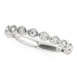 14K White Gold Antique Style Diamond Wedding Band (3/8 ct. tw.) Size: 9