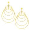 Image 1 : 14K Yellow Gold Graduated Textured Circle Earrings