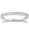 Image 1 : 14K White Gold Micro-pave Flat Sided Diamond Wedding Ring Band