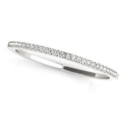 14K White Gold Slim Round Pave Set Wedding Band (1/10 ct. tw.)