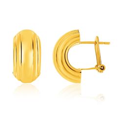 14K Yellow Gold Polished Half Moon Post Earrings