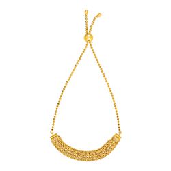 Textured Chain Motif Adjustable Bracelet in 14K Yellow Gold