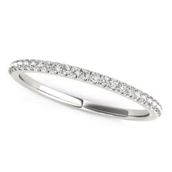 14K White Gold Diamond Wedding Band in Pave Setting (1/8 ct. tw.)