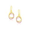 Image 1 : 14K Tri-Color Gold Open Entwined Ring Earrings