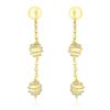 Image 1 : 14K Two-Tone Gold Coil Wrapped Ball and Chain Dangling Earrings