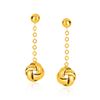 Image 1 : 14K Yellow Gold Love Knot Drop Post Earrings