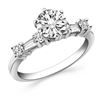 Image 1 : 14K White Gold Engagement Ring with Round and Baguette Diamonds
