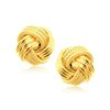 Image 1 : 14K Yellow Gold interweaved Love Knot Stud Earrings