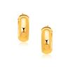 Image 1 : 14K Yellow Gold Wide Medium Hoop Earrings with Snap Lock