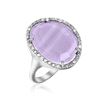 Image 1 : Sterling Silver Freeform Ring with Amethyst and Diamonds