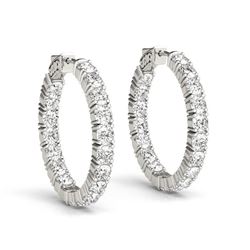 14K White Gold Two Sided Prong Set Diamond Hoop Earrings (3 1/2 ct. tw.)