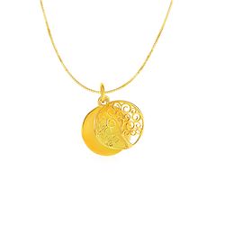 Two Layer Tree of Life Pendant in 14K Yellow Gold
