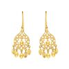 Image 1 : Textured Rounded Teardrop Chandelier Earrings in 14K Yellow Gold
