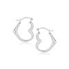 Image 1 : 10K White Gold Heart Hoop Earrings