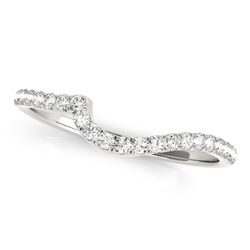 14K White Gold Round Pave Setting Curved Diamond Wedding Ring (1/5 ct. tw.)