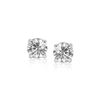 Image 1 : 14K White Gold Stud Earrings with White Hue Faceted Cubic Zirconia