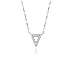 Diamond Inverted Triangle Pendant in 14K White Gold