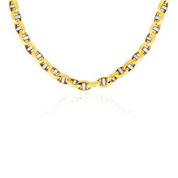 14K Two-Toned Yellow and White Gold Link Men's Necklace