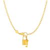 Image 1 : Necklace with Lock and Key in 14K Yellow Gold
