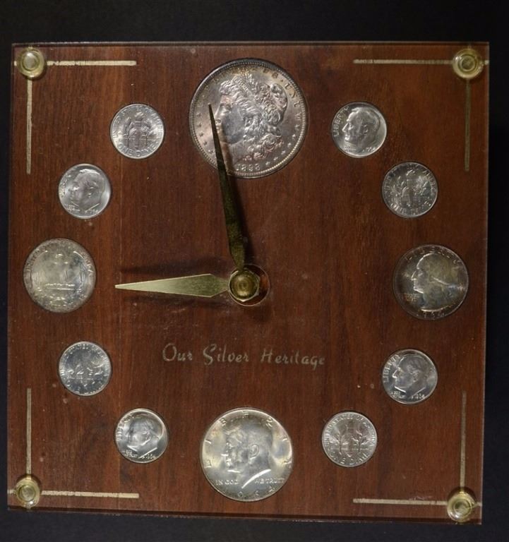 SILVER COIN CLOCK BU 1898O DOLLAR,