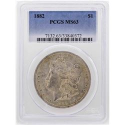 1882 $1 Morgan Silver Dollar Coin PCGS MS63