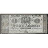 Image 1 : 1862 $1 State of Arkansas Treasury Warrant Note