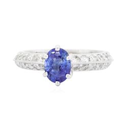 14KT White Gold 0.94ct Sapphire and Diamond Ring