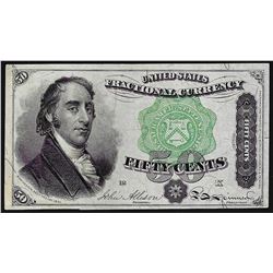 March 3, 1863 Fifty Cents Fourth Issue Fractional Currency Note