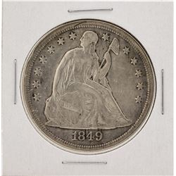 1849 $1 Seated Liberty Silver Dollar Coin