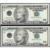 Image 1 : Lot of (2) 1999 $10 Federal Reserve STAR Notes