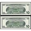 Image 2 : Lot of (2) 1999 $10 Federal Reserve STAR Notes