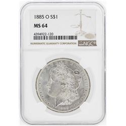 1885-O $1 Morgan Silver Dollar Coin NGC MS64