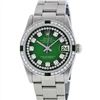 Image 1 : Rolex Midsize Stainless Steel Emerald and Diamond DateJust Wristwatch