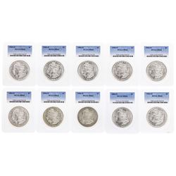 Lot of (10) 1904-O $1 Morgan Silver Dollar Coins PCGS MS63