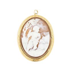 14KT Yellow Gold Cameo Pendant/Pin