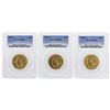 Image 1 : Set of 1910-1912 $10 Indian Head Eagle Gold Coins PCGS MS62