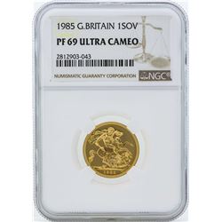 1985 Great Britain Sovereign Gold Coin NGC PF69 Ultra Cameo