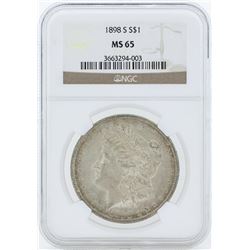 1898-S $1 Morgan Silver Dollar Coin NGC MS65