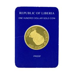 1977 Republic of Liberia $100 Gold Proof Coin