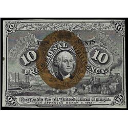 1863 Ten Cents Second Issue Fractional Currency Note