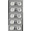 Image 1 : Lot of (5) Consecutive 1957 $1 Silver Certificate Notes Uncirculated