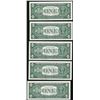 Image 2 : Lot of (5) Consecutive 1957 $1 Silver Certificate Notes Uncirculated