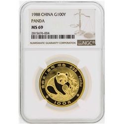 1988 China 100 Yuan Panda Gold Coin NGC MS69